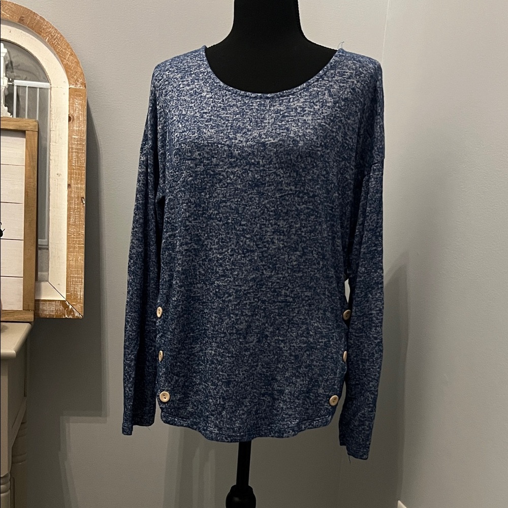 Blue Button-Detail Women's Top dry goods